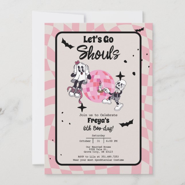 Spooky Ghoul Halloween, jedes Alter zum Geburtstag Einladung (Vorderseite)