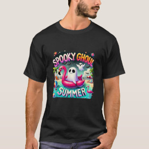 Spooky Ghoul Summer Niedlich Ghost Flamingo Hallo T-Shirt