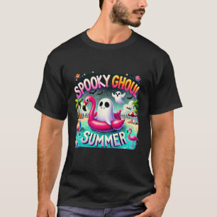 Spooky Ghoul Summer Niedlich Ghost Flamingo Hallo T-Shirt