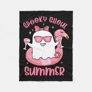 Spooky Ghoul Summer Niedlich Ghost Flamingo Summer Fleecedecke