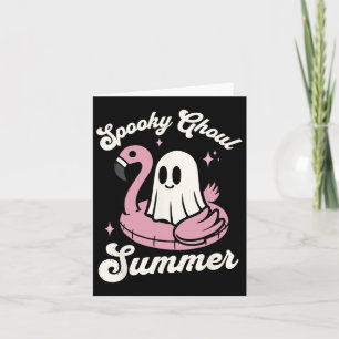 Spooky Ghoul Summer Niedlich Ghost Flamingo Summer Karte
