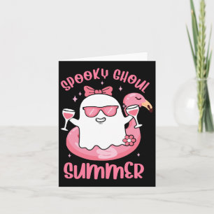 Spooky Ghoul Summer Niedlich Ghost Flamingo Summer Karte