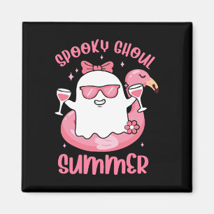 Spooky Ghoul Summer Niedlich Ghost Flamingo Summer Magnet