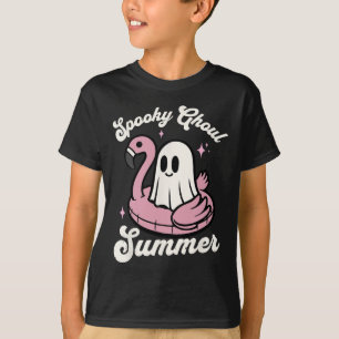 Spooky Ghoul Summer Niedlich Ghost Flamingo Summer T-Shirt