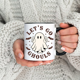 Spooky Ghouls Halloween Retro-Kaffee Tasse