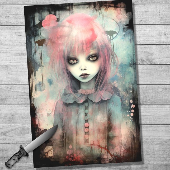 Spooky Girl 10 Decoupage Paper Seidenpapier (Von Creator hochgeladen)