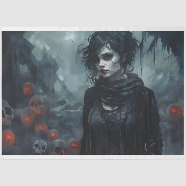 Spooky Girl 4 Decoupage Paper Seidenpapier (Vorderseite)