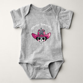 Spooky Girl Halloween, Skeleton Cowgirl Bodysuit Baby Strampler
