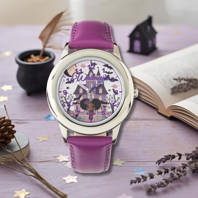 Spooky Girl Purple afro puff Armbanduhr (Spooky Girl Purple afro puff Watch)