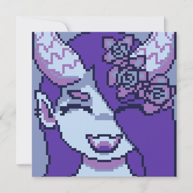 Spooky Girl Purple pixelart, Pixel Art  Karte (Vorderseite)