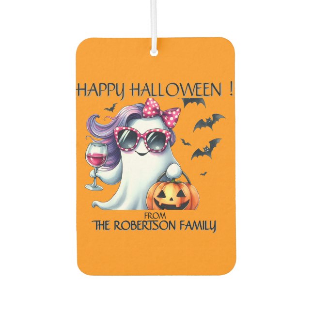 Spooky Girly Ghost Halloween  Autolufterfrischer (Vorderseite)
