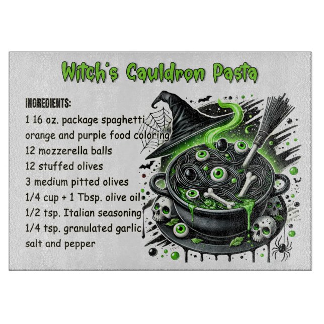 Spooky Glas Cutting Board für Halloween Küche Schneidebrett (Vorderseite)