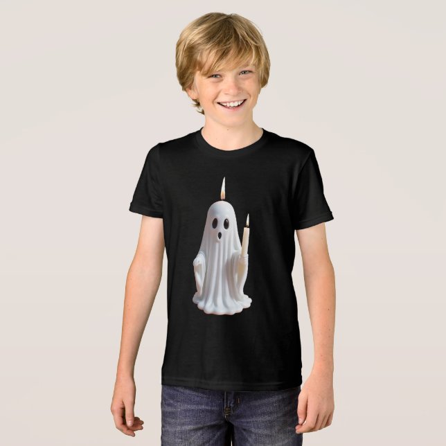 Spooky Glow: Das Spuk Kerzenschloss Tri-Blend Shirt (Vorderseite voll)