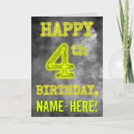 Spooky Glows Aura sehen "GLÜCKLICH 4. GEBURTSTAG"  Karte