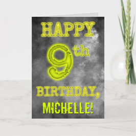 Spooky Glows Aura sehen "GLÜCKLICH 9. GEBURTSTAG" Karte
