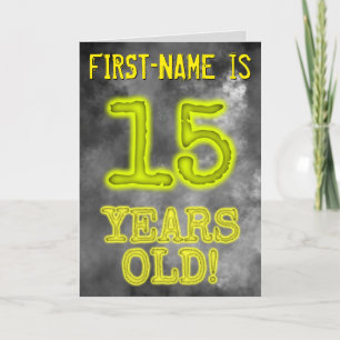 Spooky glühende Aura Look "15 JAHRE ALT!" + Name Karte