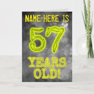 Spooky glühende Aura Look "57 JAHRE ALT!" + Name Karte