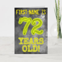 Spooky glühende Aura Look "72 JAHRE ALT!" + Name