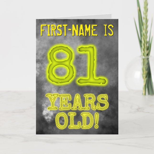 Spooky glühende Aura sehen "81 JAHRE ALT!" + Name Karte (Vorderseite)
