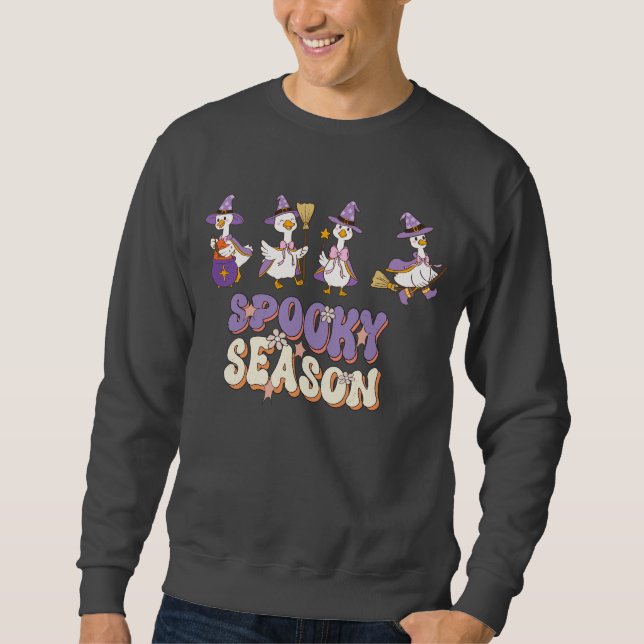 Spooky Goose Ducks | Halloween Typografie Sweatshirt (Vorderseite)