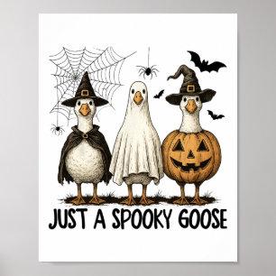 Spooky Goose Halloween Ghost Hexenkürbis Kürkekost Poster