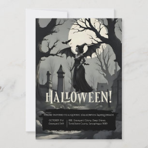 Spooky Gothic Adult Costume & Cocktail Halloween Einladung