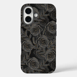 SPOOKY GOTHIC BLACK & GOLD HALLOWEWEEN BLUME iPhone 16 HÜLLE