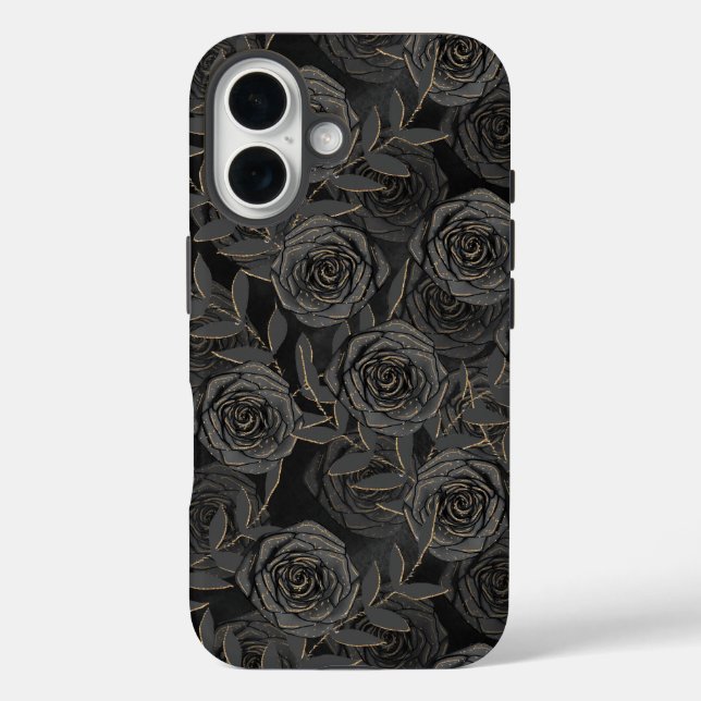 SPOOKY GOTHIC BLACK & GOLD HALLOWEWEEN BLUME Case-Mate iPhone HÜLLE (Rückseite)