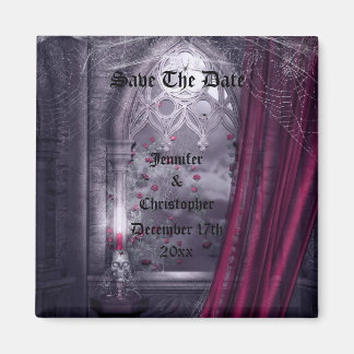 Spooky Gothic Church Save the Date Wedding Magnet