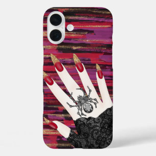 SPOOKY GOTHIC FRAUEN HAND MIT LANGEN NAILEN iPhone 16 PLUS HÜLLE