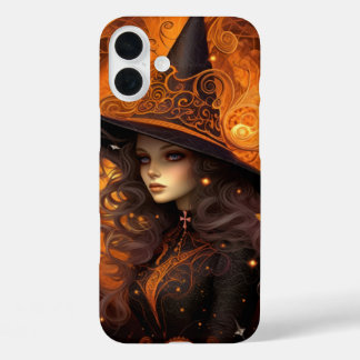 SPOOKY GOTHIC HALLOWEN ORANGE TAROT CARD FRAU iPhone 16 PLUS HÜLLE