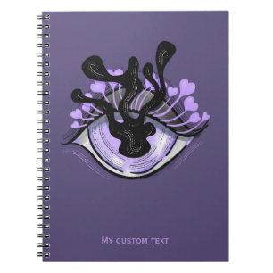 Spooky Gothic Lila Eye Halloween Art Notizblock