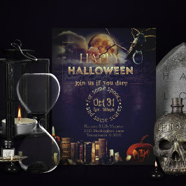 Spooky Gothic Raven in Vollmond Adult Halloween Feiertagspostkarte