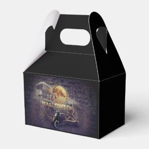Spooky Gothic Raven in Vollmond Adult Halloween Geschenkschachtel