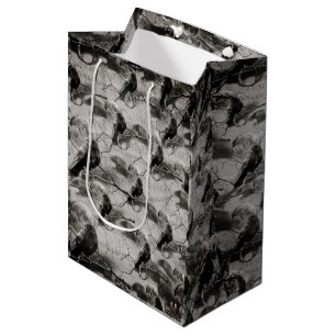 Spooky Gothic Raven in Vollmond Adult Halloween Mittlere Geschenktüte