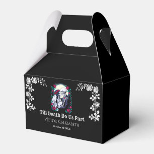 Spooky Gothic Till Death Skeleton Rose Hochzeit Geschenkschachtel