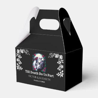 Spooky Gothic Till Death Skeleton Rose Hochzeit Geschenkschachtel