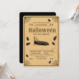 Spooky grave Halloween Party Invitation Einladung