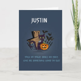 SPOOKY GRAVEYARD CUSTOM TRICK ODER TREAT CARD KARTE