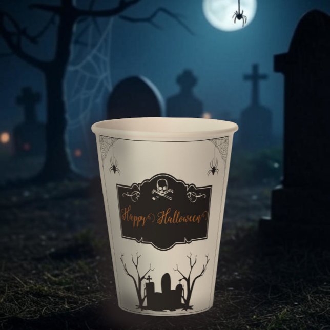 Spooky Graveyard Halloween Pappbecher (Spooky Graveyard Halloween Paper Cups)