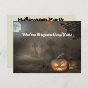 Spooky Graveyard Party lädt mit blutigem Text ein Einladung