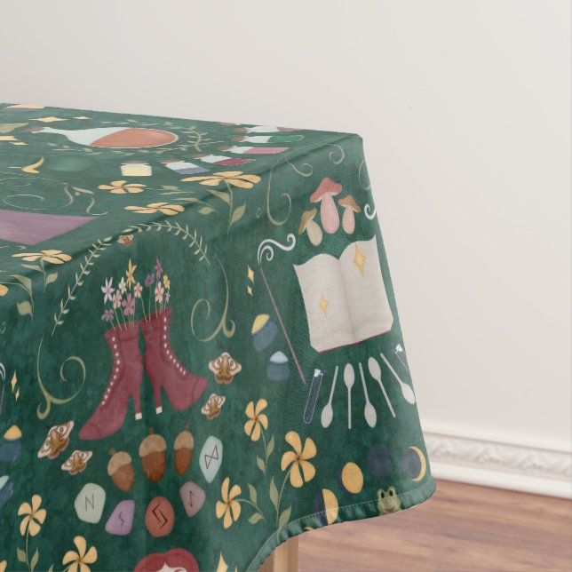 Spooky Green Halloween Hexe Tischdecke (Beispiel)