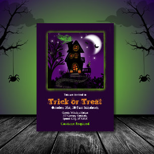 Spooky Green Hexe Spuk House Halloween-Party Einladung