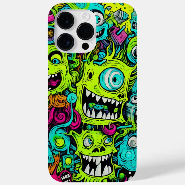 Spooky Green Monster Pattern Case-Mate iPhone Hülle (Rückseite)