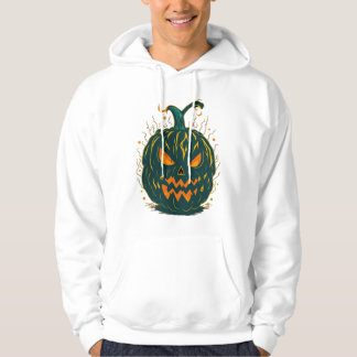 Spooky Green Pumpkin Halloween Hoodie