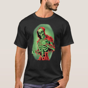 Spooky Green Skeleton Untot Death Occult Horror T-Shirt