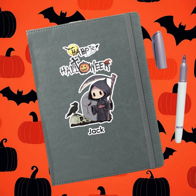 Spooky Grim Sensenmann Graveyard Crow Gothic Hallo Aufkleber (Von Creator hochgeladen)