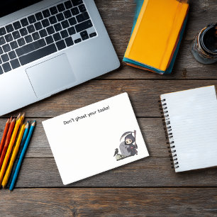 Spooky Grim Sensenmann Graveyard Crow Gothic Hallo Post-it Klebezettel