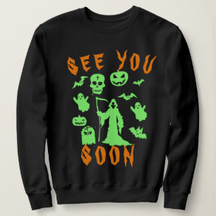 Spooky Grim Sensenmann Hoodie   Halloween Sweatshi