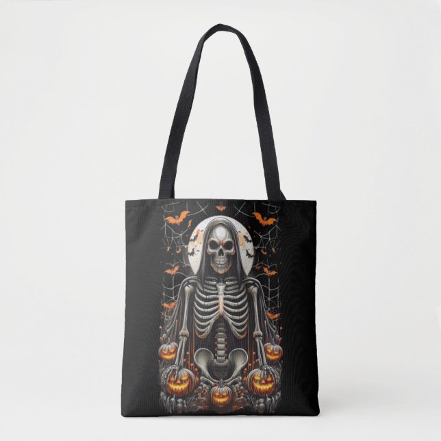 Spooky Grim Skeleton & Glows Pumpkins Halloween (Vorderseite)